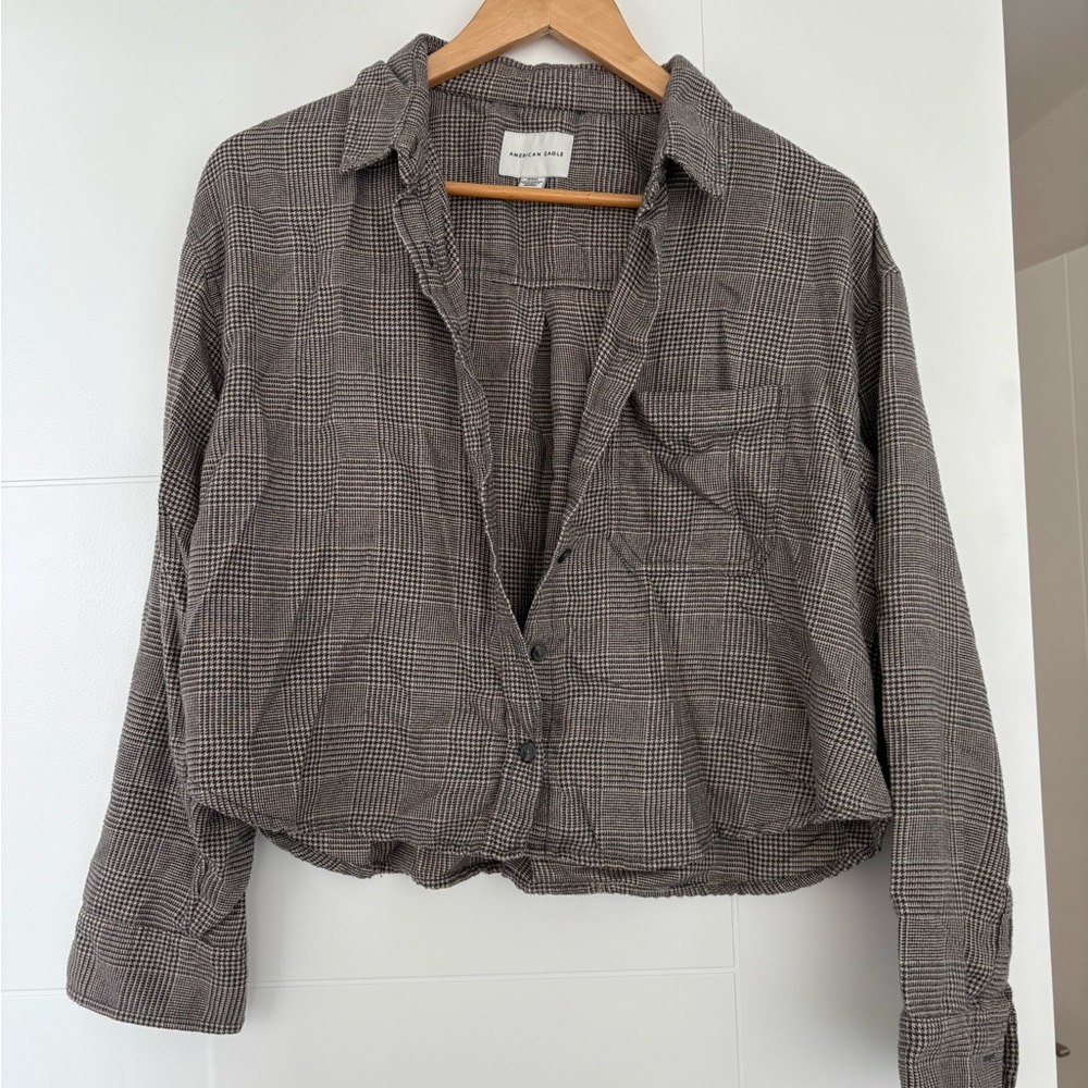 AE cropped flowy Button-Up Shirt